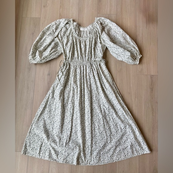 Skall Studio Carole Dress Bluebell Floral Organic Cotton Prairie Midi EU 36 EUC - Picture 5 of 16